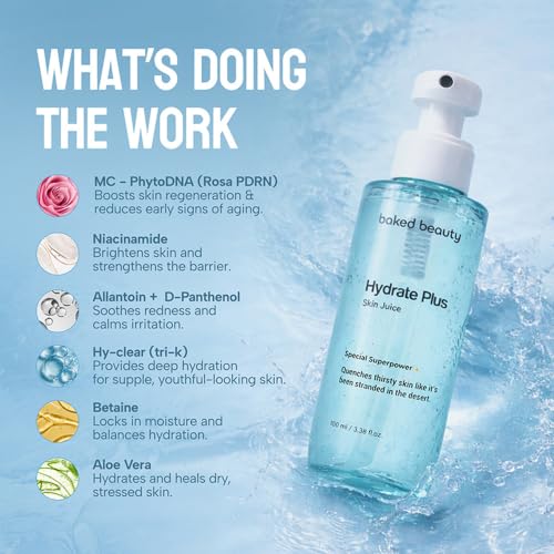Image of Hydrate Plus Skin Juice Hydrating Face Toner | Alcohol-Free Facial Toner for Dry & Dehydrated Skin | Deep Hydration & Refreshing Face Mist | Daily Skincare for Women & Men | 100ml