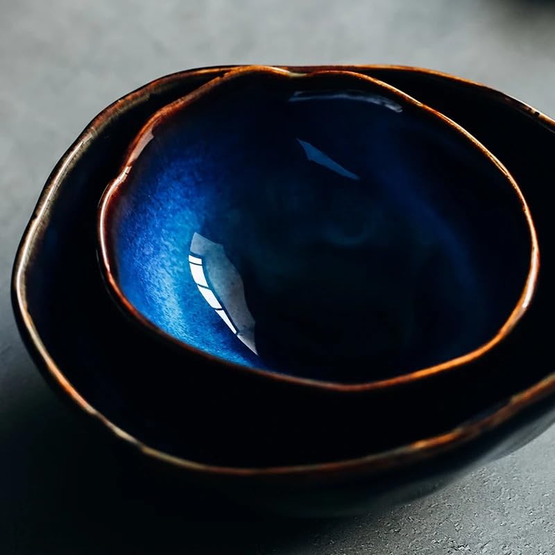 Speiseteller Kreative Servierteller, Porzellanschale, tiefe Schüssel, kreatives Geschirr, unregelmäßige Schüssel, Teller-Set, Schüssel für Nudeln, Keramik-Servierteller (20,5 cm)