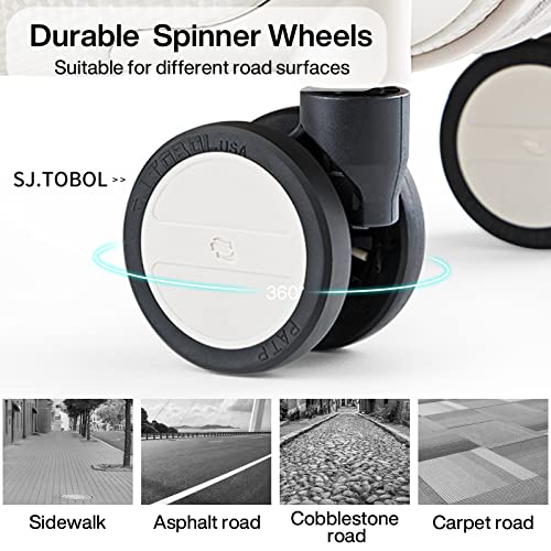 Hanke 20 Inch Carry On Luggage Airline Approved, Lightweight Pc Hardside Suitcase With Spinner Wheels & Tsa Lock,Rolling Luggage Bags For Weekender,Carry-On 20-Inch(Ivory White) #TOP3