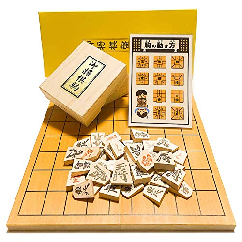 新桂4号折将棋盤と天童木製将棋駒【鈴花堂オリジナル駒の動き方カード付】