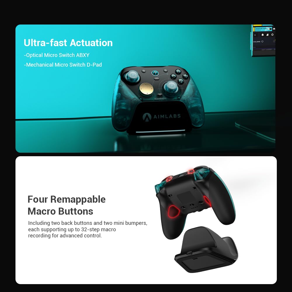 GameSir G7 Pro 8K Kabelloser Esports-Controller 8000Hz Polling Mag-Res TMR Gen-2 Sticks Makro-Tasten Bewegungssensor Aimlabs Edition