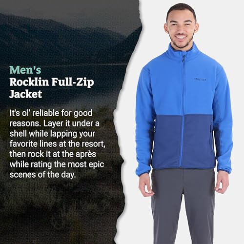 Image of MARMOT Men's Rocklin Full-Zip Jacket - Classic, Warm, Lightweight 100-Weight Fleece Layer
