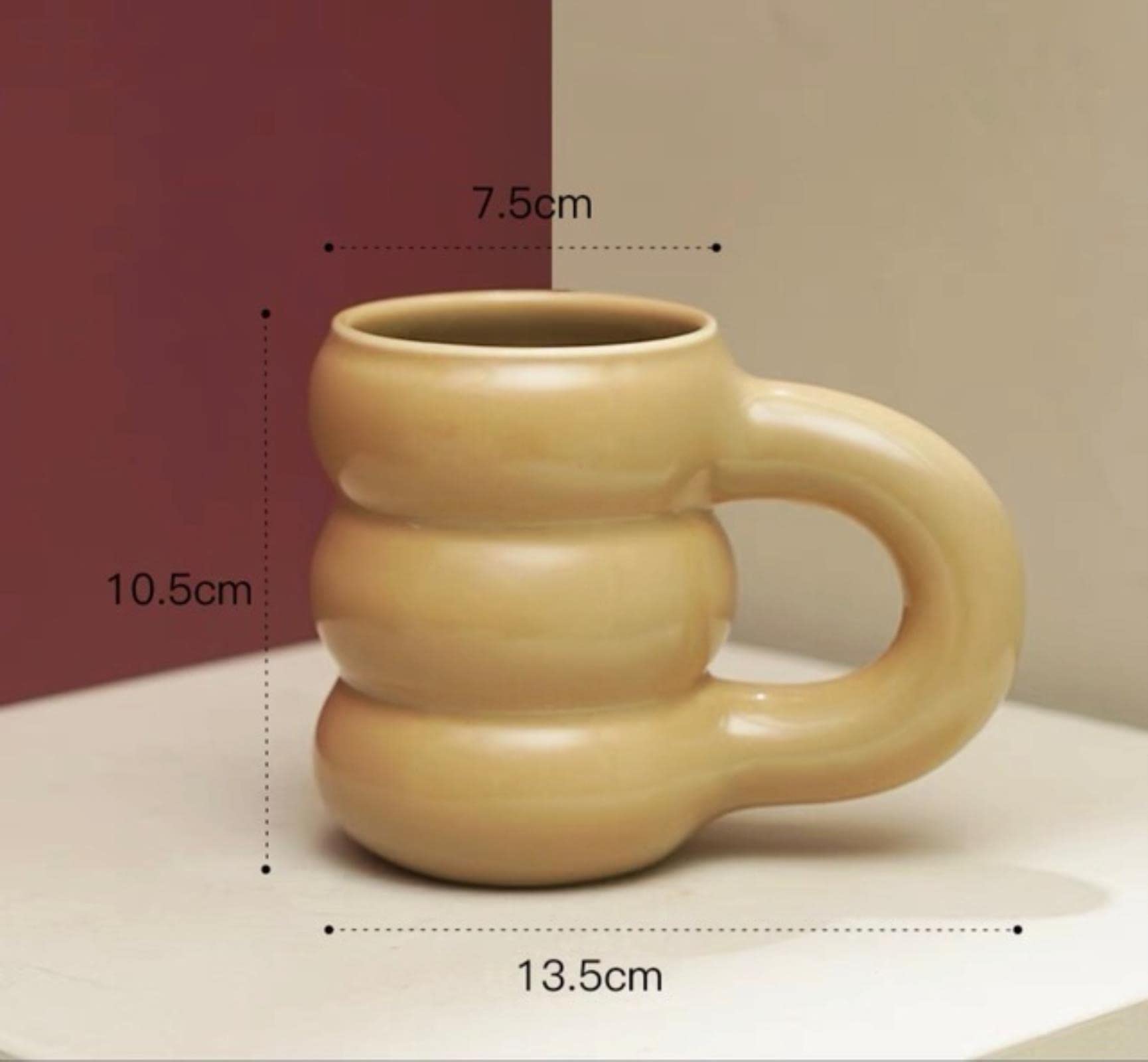 Tazza Creativa In Ceramica Con Grande Manico Colorato | Stile Nordico | Per Caffè, Tè, Latte | Regalo Originale