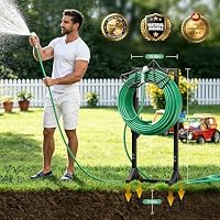 Garden Hose Holder with 2 Tool Hooks Heavy-Duty Water Hose Reel Rustproof — image 6