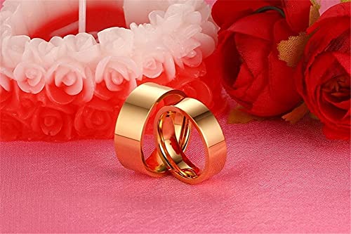 Zkxxj Personalized Wedding Band Promise Rings For Couples,2Pcs 8Mm Name Date Coordinate Custom Rings Free Engraved Stainless Steel Gold Black Plated High Polished Anniversary Couple Rings #TOP2