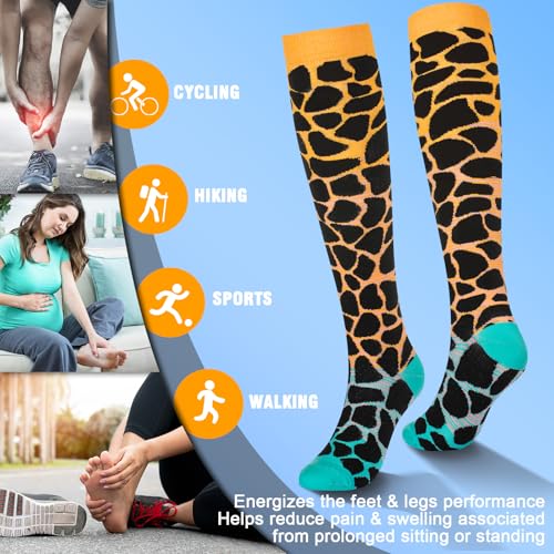 Image of bropite Compression Socks 20-30 mmHg, 6 Pairs Knee-High for Running, Nurse&Travel