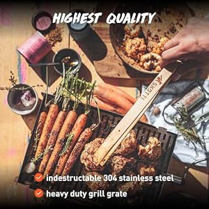 SKOTTI Portable Gas Grill Compact Collapsible Stainless Steel BBQ for Camping Overlanding Backpacking Tailgating Versatile Flatpack Design Works with Propane Wood Charcoal