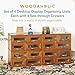 Set of 4 Store and Display Wooden Desktop Organizing Cabinets - Mahogany Wood Display Chest with 4 See-through Drawers Each - 16-Drawer Storage for Work Table, Vanity, Dresser or Kitchen Counter