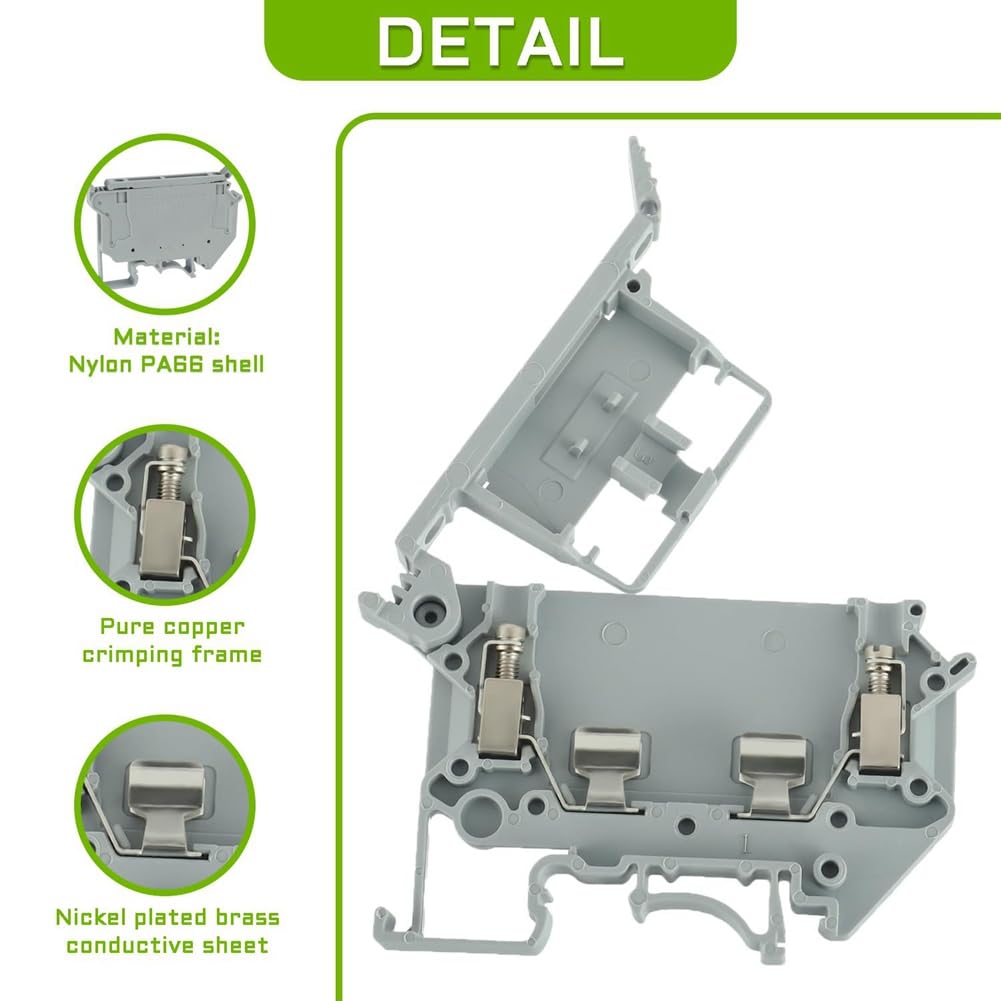 UK5- UK5RD - Sans LED - Support de bornier de fusible pour rail DIN - Borne à vis de séparation (paquet de 10 pièces) - Facile à utiliser