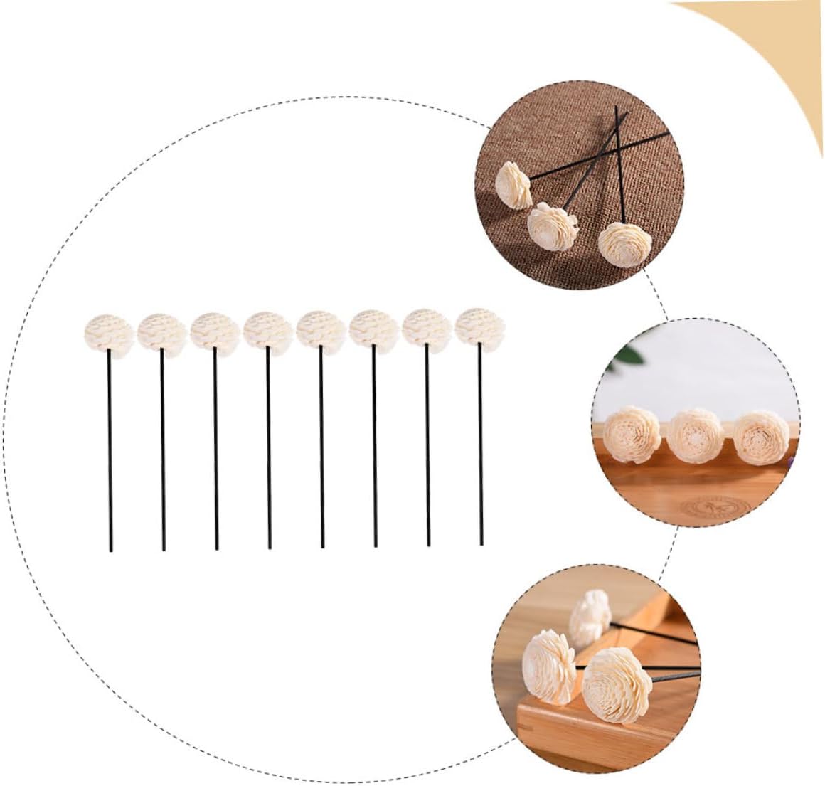 BESPORTBLE 8 Pack Flower Style Natural Aroma Diffuser Sticks for Room