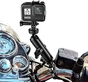 OAHU 360 Motorcycle Bike Camera Holder Handlebar Mount Bracket 1/4 Metal Stand for All GoPro Hero10/9/8/7/6/5/4 Action Cameras Accessory (Cool Ballhead Arm Super Clamp Mount Only)