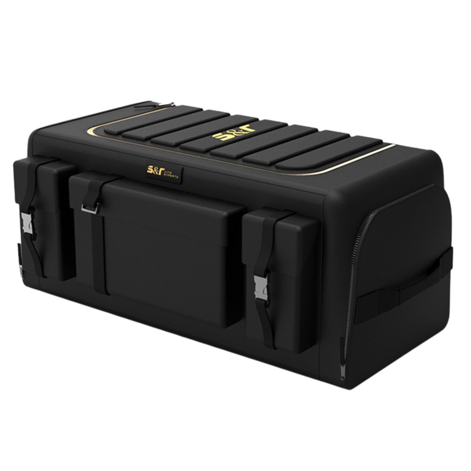 Contenitore per bagagliaio per veicoli: contenitore per vano auto, organizer per bagagliaio, nero, con coperchio, supporto di carico per