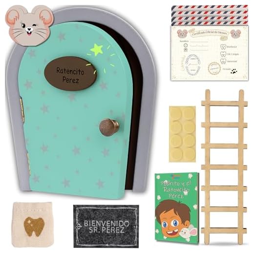 HOMYKIDS® Puerta Ratoncito Perez Magica que se Abre y BRILLA | Cuento GRATIS | Certificados Originales | Puerta Raton Perez de la Casita del Ratoncito Perez | Idea Regalo con Cajita Dientes