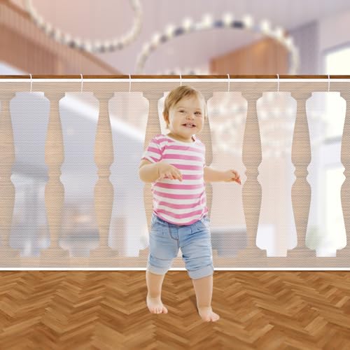 Rete Di Sicurezza Per Bambini Resistente Alle Intemperie Rete Di Protezione Per Balconi Rete Di Protezione Anticaduta Per Bambino, Animali Domestici, Giocattoli Bianco 4.5 * 0,9 Metri