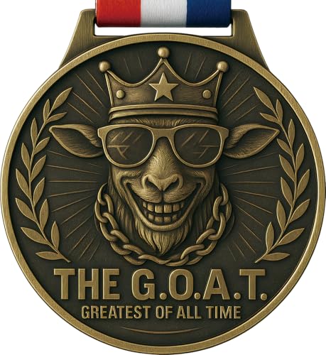Bambluby Goat Medal – 3 Inches Champion Pendant with Neck Strap, Greatest of All Time Award Chain for Football, Basketball, MVP, Tournaments & League Winners (1)