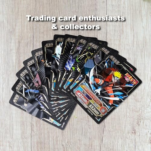 Image of Naruto Anime Cards - 55 PCS Black Edition | Premium Foil Collector Pack | Unofficial Trading Cards for Kids & Fans | Ninja Gift for Boys & Girls Ages 6+ - Naruto Black