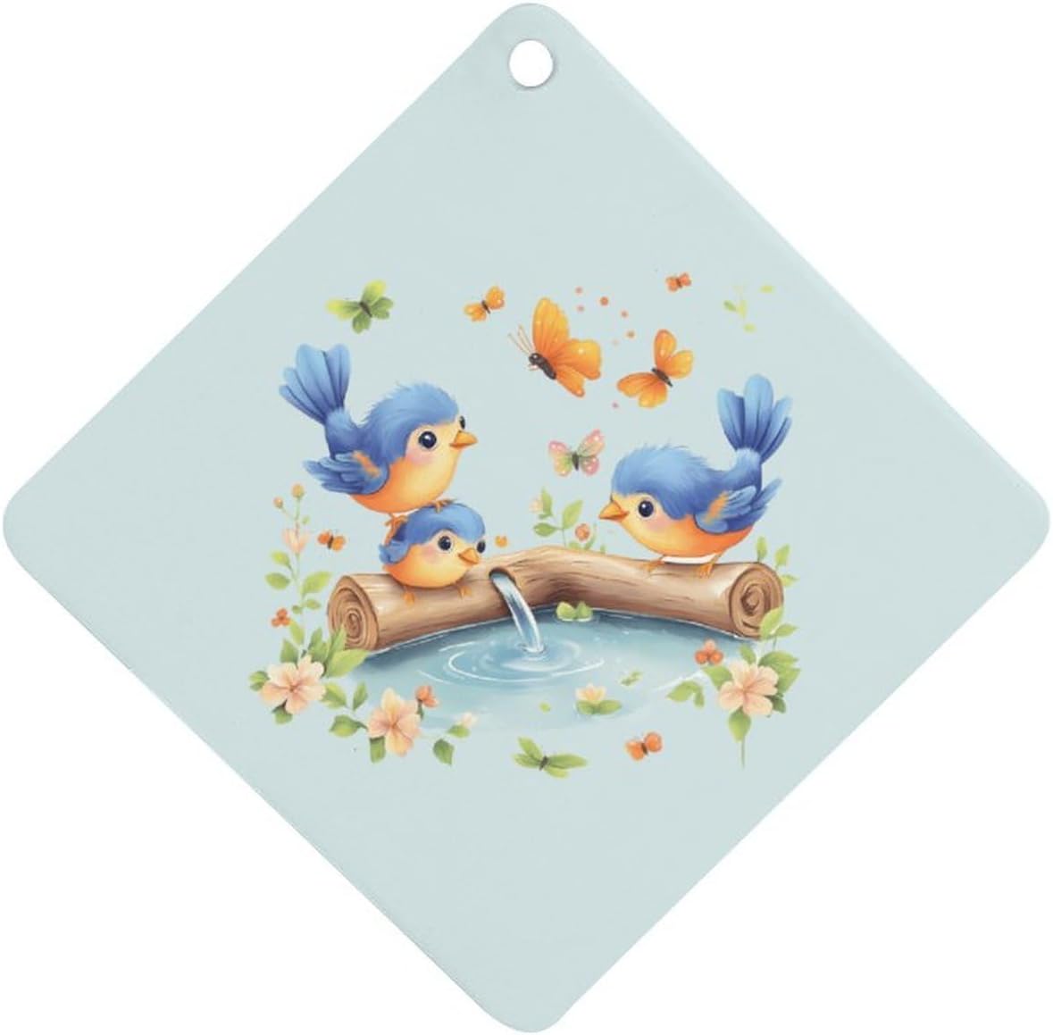 Blue Birds On A Branch Car Air Fresheners Hanging Fragrance Scented Cards Aromatherapy Tablets for Car Decor
