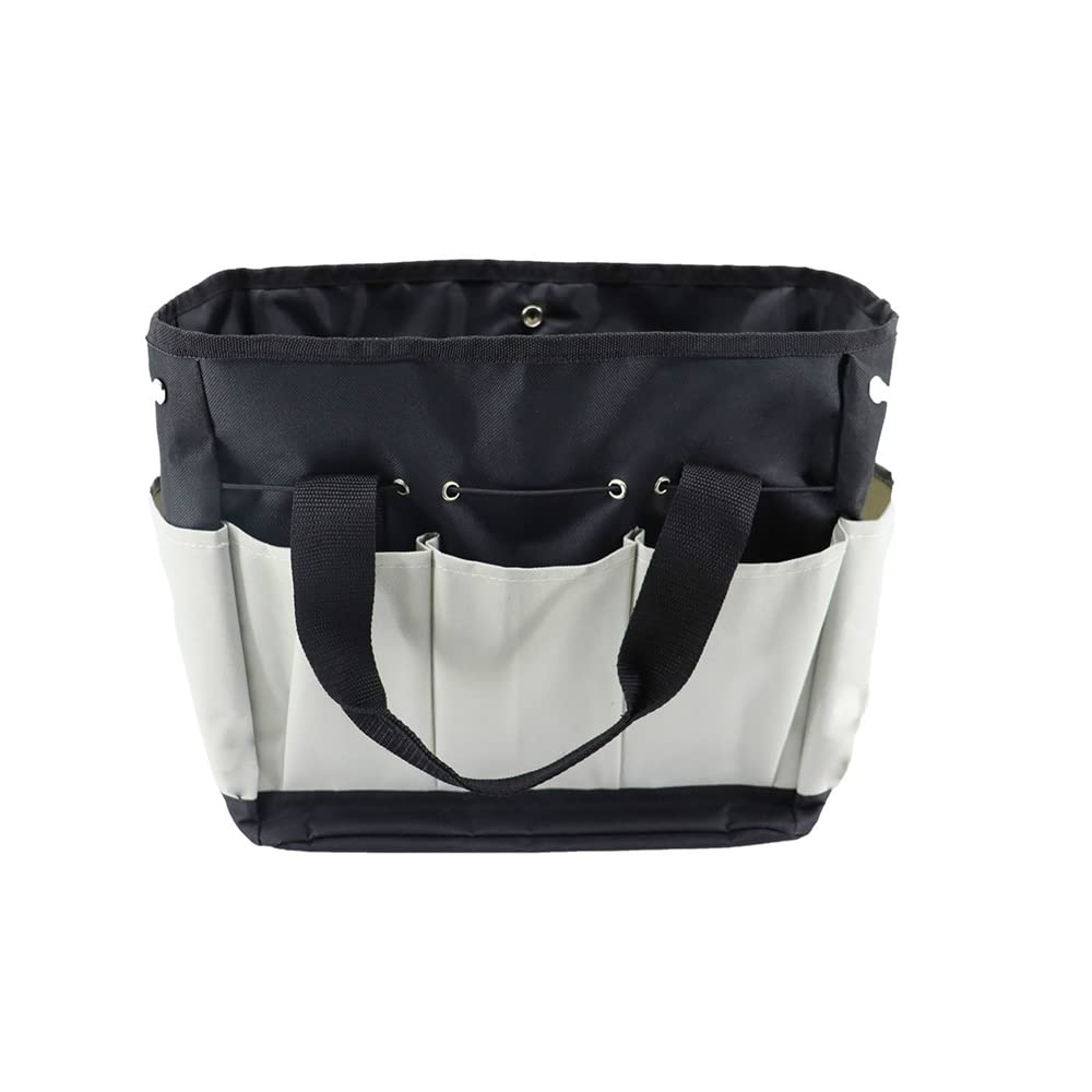 Gardening Tool Storage Bag Multi-Purpose Tool Storage Bag Garden Tool Bag- Gardening Gifts for Gardening, Electricians, Carpenters, Tinkerers Gift-Black with Grey