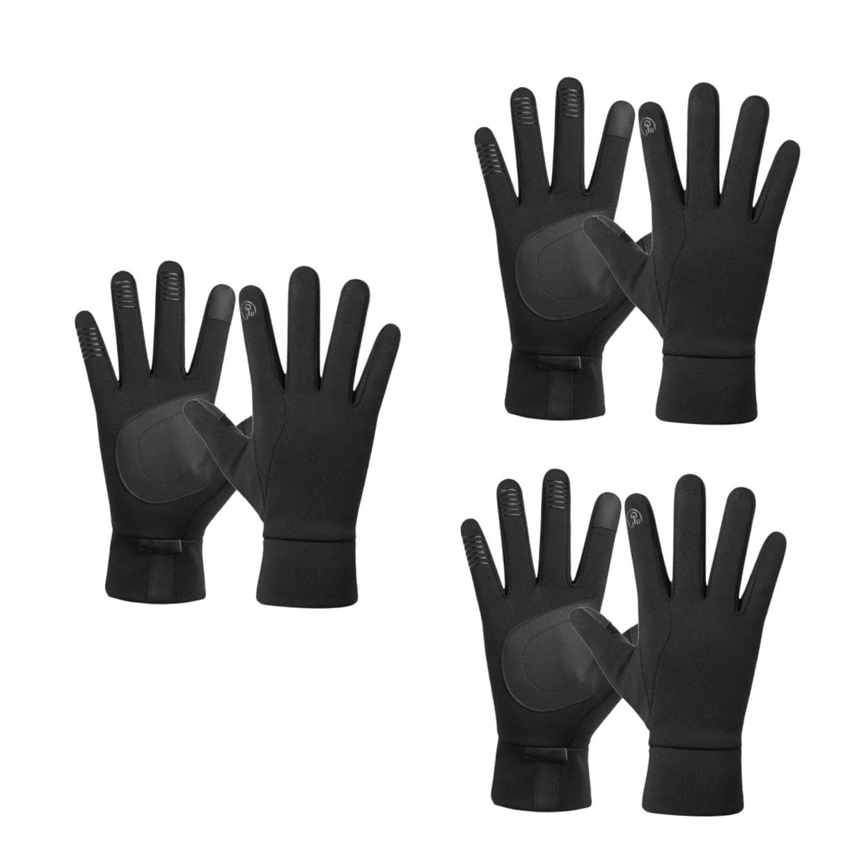 Toddmomy 3paare Winter Fahrradhandschuhe Für Winddicht Und Touchscreen-fähig rutschfeste All-Finger Handschuhe Für Mountainbike Und Outdoor-aktivitäten Schwarz