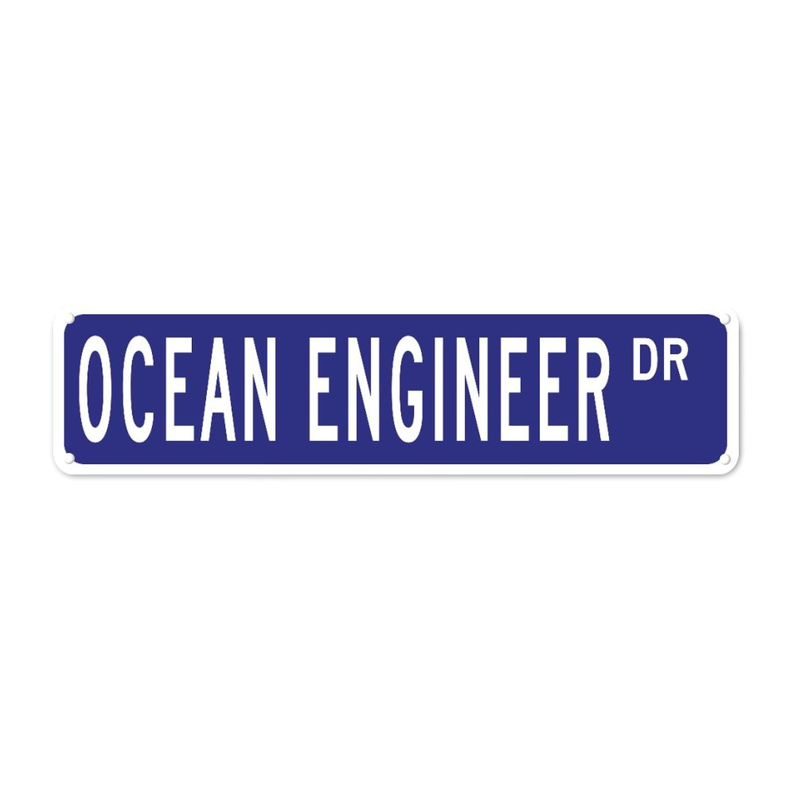 Ocean Engineer Street Retro Tin Signs Aluminum Metal Sign for Home Kitchen Bathroom Club Wall Yard Coffee Funny Decor 4x16 Inch