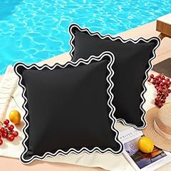 Black Scalloped Pillow Covers 18x18