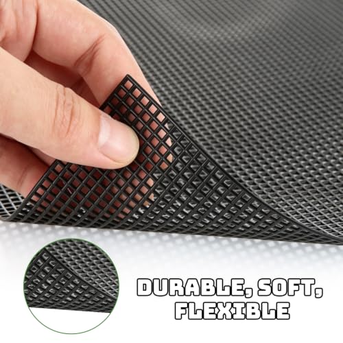 Image of LANIAKEA 30PCS Plastic Mesh Canvas Sheets, 10.23x13 Inch Plastic Mesh Sheets for Crafts, Black Plastic Canvas and Embroidery Tools for Embroidery Crafting Knit