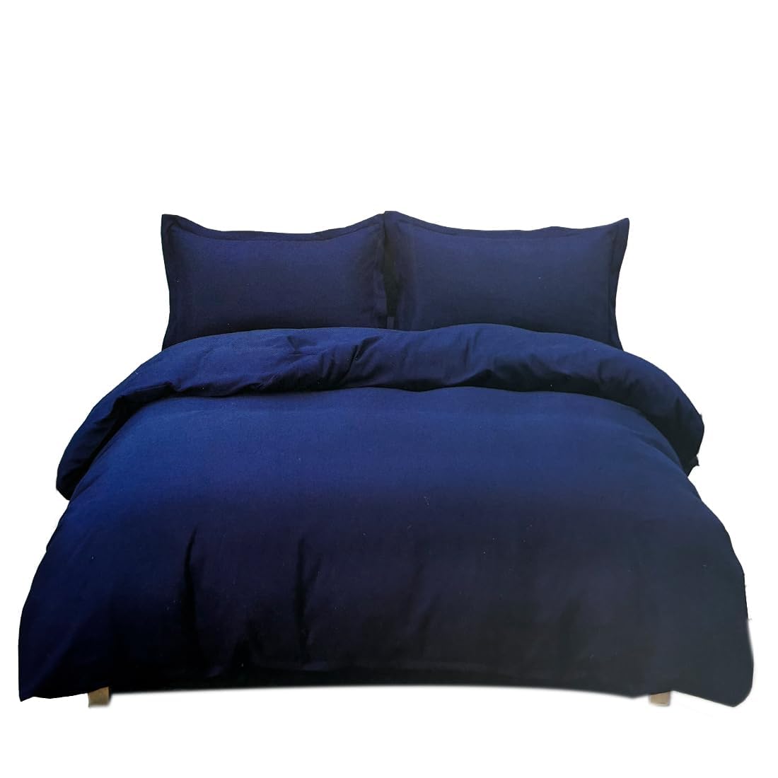 JYC CREATIVE Bed Linen Set Bed Linen Pillowcase Design 100% Polyester 4-Piece 90 cm 135 cm and 150 cm All Seasons (Dark Blue, Mattress 150-220 x 230)