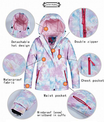 Image of Girls /Boys Snowsuits Hooded Insulated Windproof Winer Coats Ski Jacket Snow Pants Set