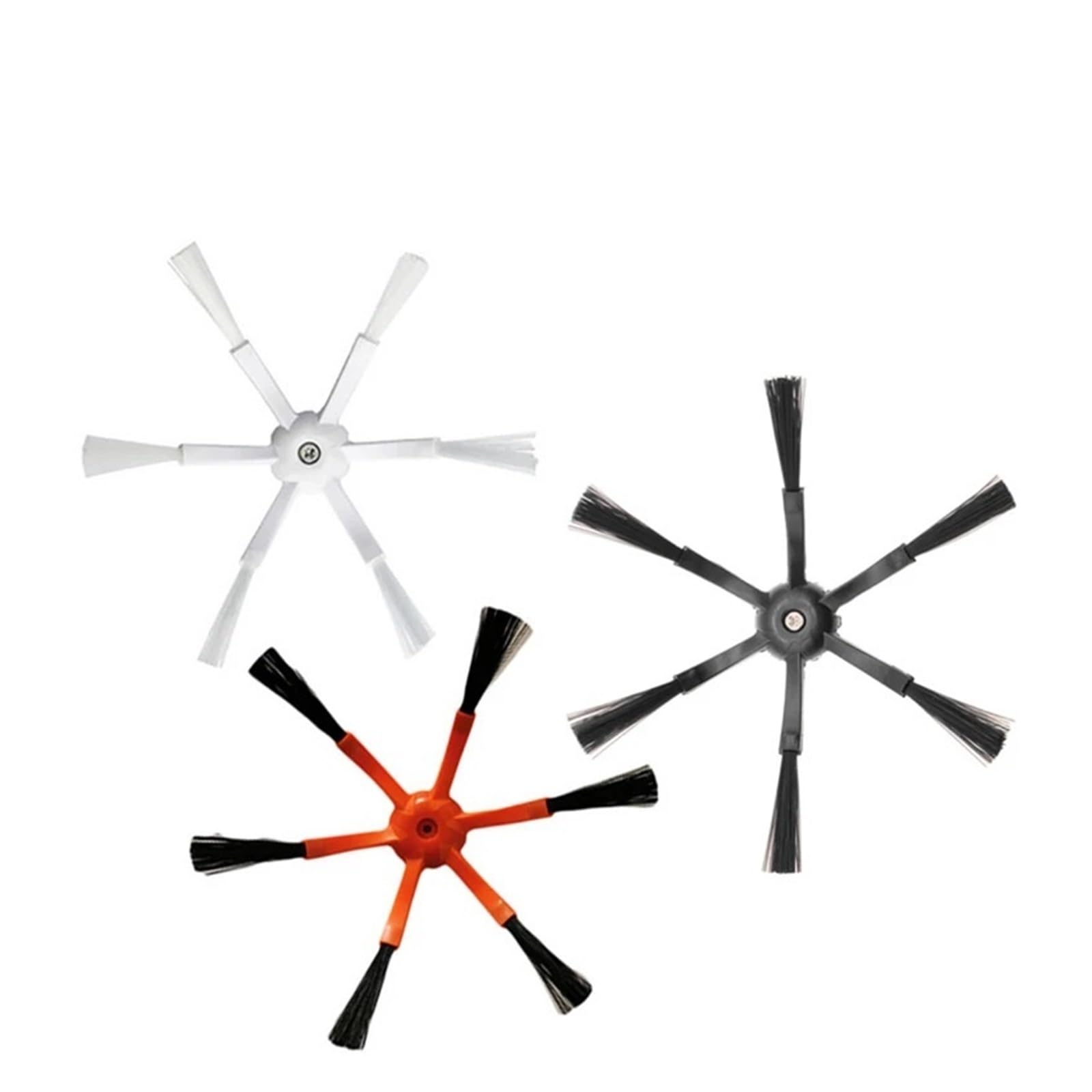 TINGELWQAXC 2pcs 6-Arms Side Brush，Compatible For Roborock，S5 S50 S51 S55 S6 S7 E25 E35 S5 Max Pure MaxV Robot Vacuum Cleaner Spare Parts(Black-2pcs)