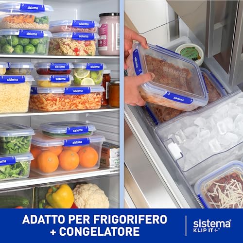 Sistema KLIP IT PLUS Contenitori per la conservazione degli alimenti | 1 l | Set di contenitori ermetici | Porta pranzo con Guarnizione ermetic | Clip di bloccaggio facile | 4 pezzi - immagine 5