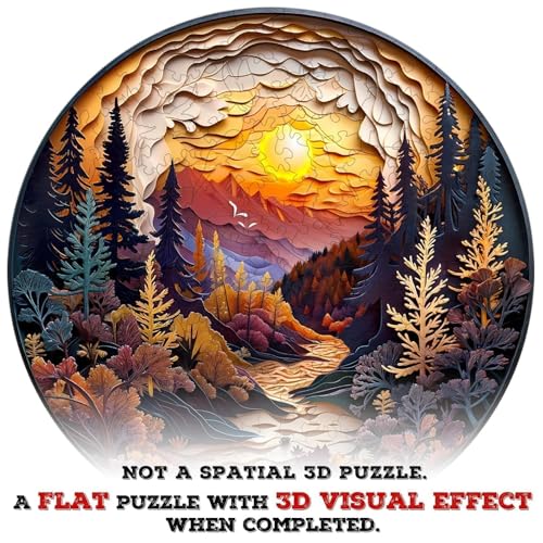 Puzzle de madera Sunset Forest para adultos 100 piezas, modelo LZPT979 miniatura 2