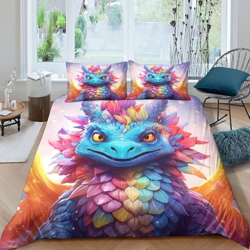 Housse de couette microfibre hypoallergénique 200x200cm effet 3D cerf