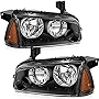 LSAILON Headlight Assembly Replacement Fit 2006-2010 For Dodge For Charger Black Housing Amber Reflector Clear Lens