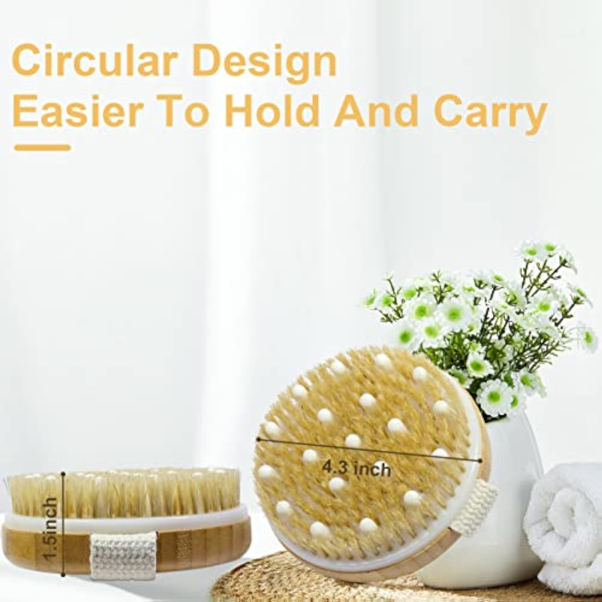 Bamboo Dry Body Brush for Blood Circulation and Skin Care