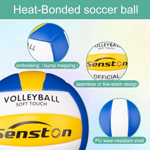 Image of Senston Size 5 Volleyball - Soft & Durable Microfiber Cover for Adults & Youth | Official Size for Indoor, Outdoor, Beach & Gym Training | Includes Air Pump