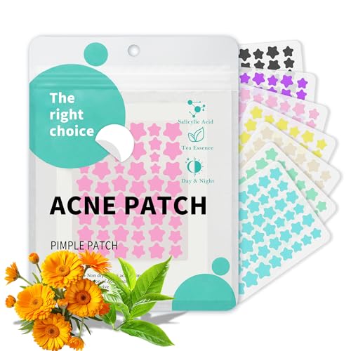 Star Pimple Patches for Face, Acne Patches, Cute Colorful Star Zit Covers with Hydrocolloid & Tea Tree Oil, Salicylic Acid Cica Extract 4 Sizes (8mm/9mm/11mm/14mm) | 357 Count