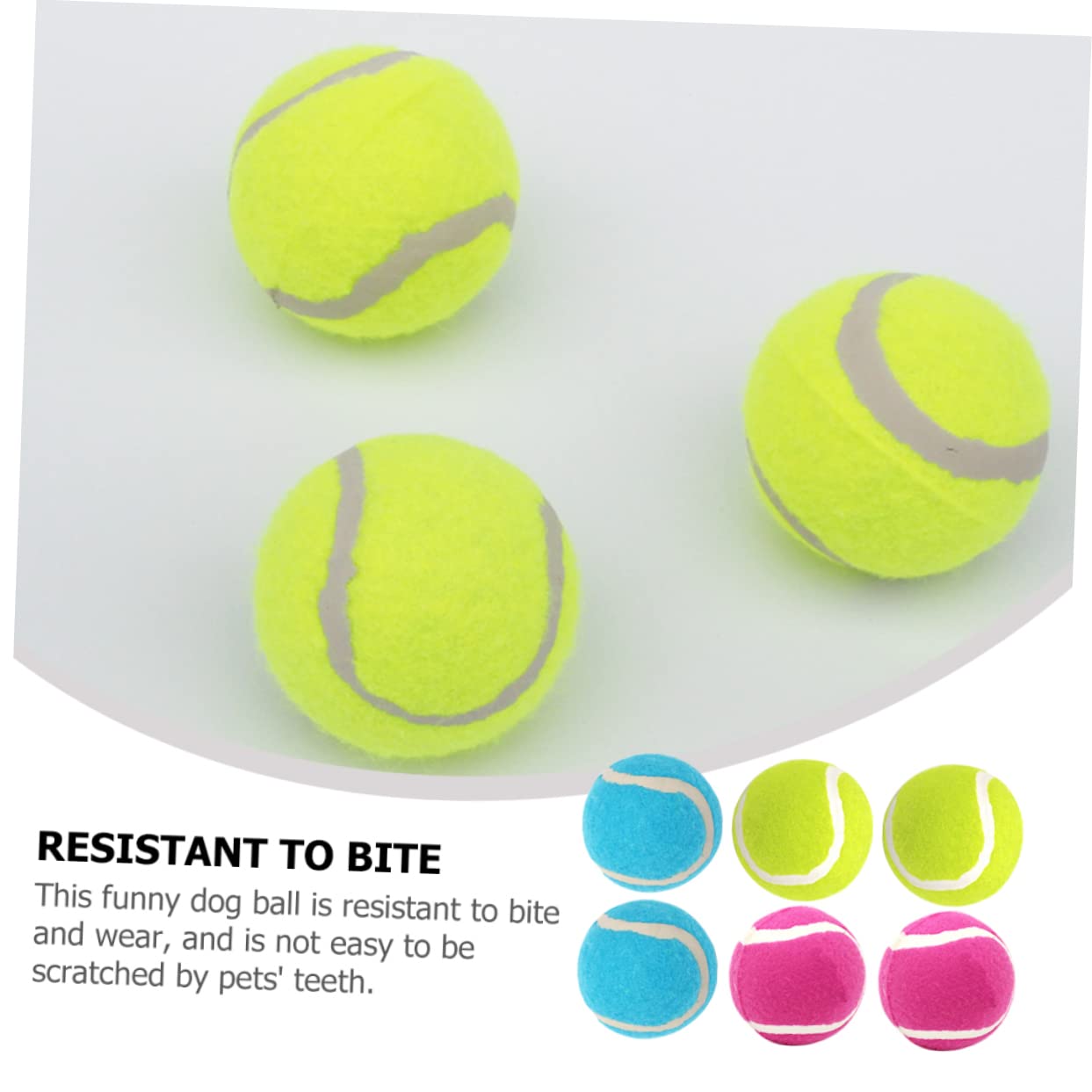 VANZACK Tennisbälle für Hunde 6 Stück Gummi Leichte Trainingsbälle | Gummibälle für Welpen und Haustiere, Abriebfest und Bissfest, für Training und Draußen