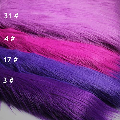 LinLII DIY Fabric Purple Faux Fur Fabric Long Pile 12cm Luxury Shaggy Fur Fabric For DIY Crafting Cosplay Photo Prop Backdrop Fursuit Area Rugs Costumes Decoration 50x170cm(Color:3 purple) - Image 3