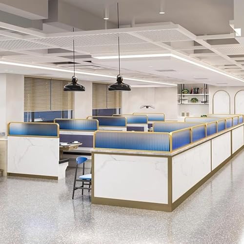 Cloison de séparation de bureau et restaurant en verre bleu