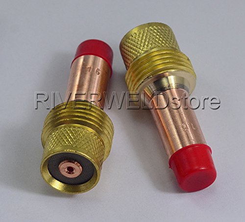 Image of RIVERWELD TIG Gas Lens Collets Bodies 45V25 1 /16 inch 1.6mm Orifice 2pcs