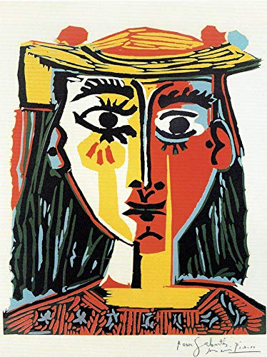 Pablo Picasso Head of a Woman with Tassels 1962 p6349 A2 Poster