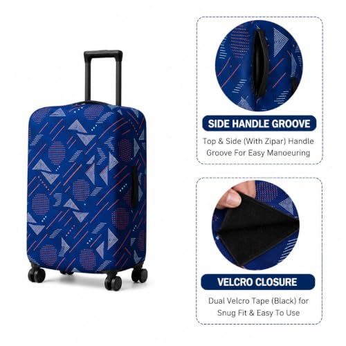 Image of Printed Luggage Cover for Traveling Bag & Suitcase - Stretchable & Scratchproof Trolley Protector with Velcro Lock & Lightweight Washable Material(Suitcase Not Included, Only Cover in Product)