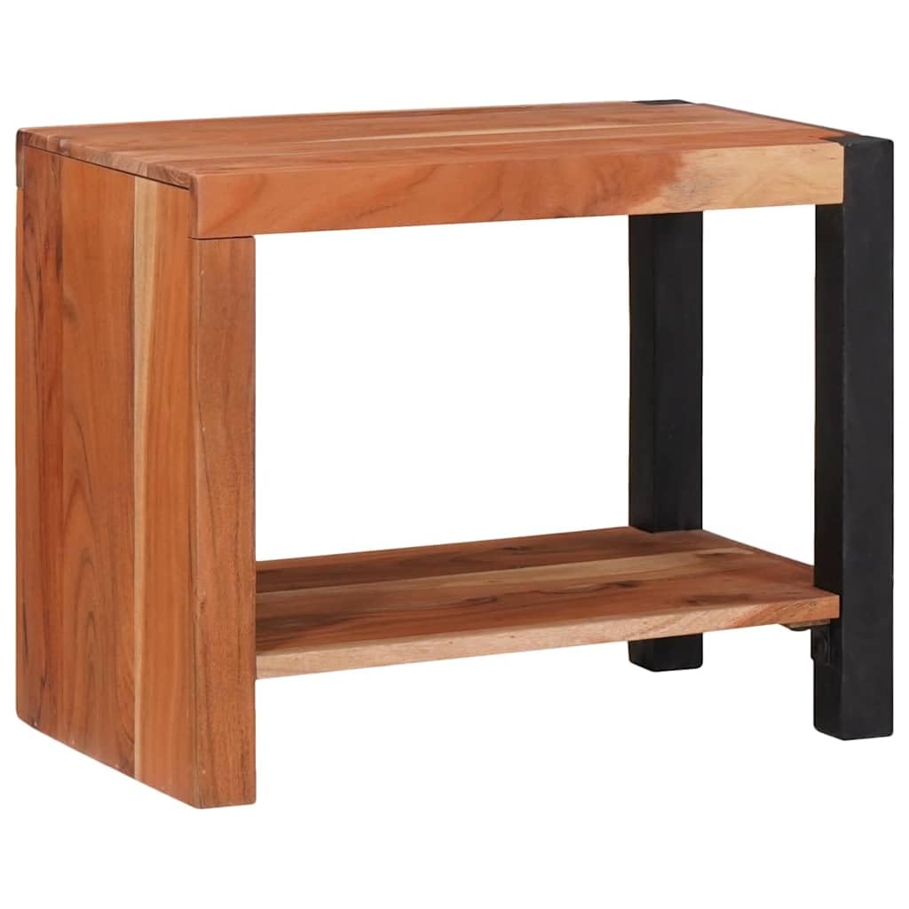 Libreria in legno massiccio di acacia, 50 x 30 x 40 cm, con 1 scomparto, per soggiorno, ufficio, cameretta dei bambini, corridoio