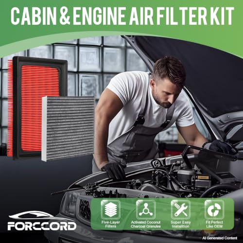 Image of Cabin & Engine Air Filter Kit for Volkswagen Atlas 2018-2026 (2.0L /3.6L) | for Volkswagen Atlas Cross Sport 2020-2026, Replace #CF11643 3QF129620, Air Filter Combo Replacement Car Accessories