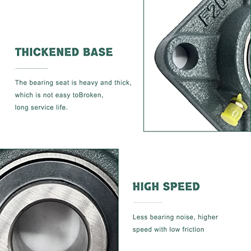 DEEPDREAM UCF208-24 Pillow Block Square Flange Mounted Bearing 1-1/2" Bore (2 PCS) by DEEPDREAM - Image 4