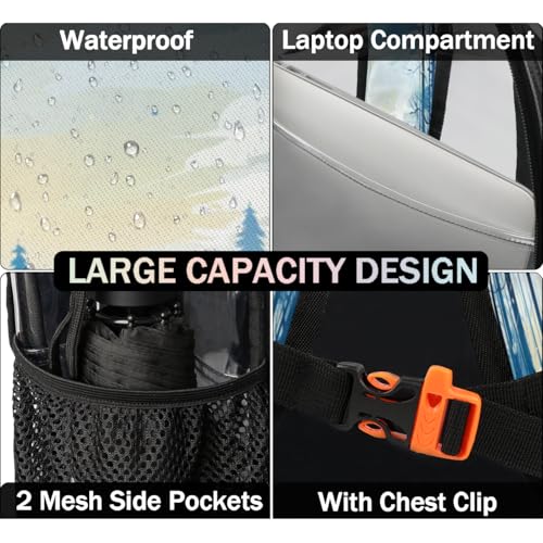 Forest Elk Animal Clear Backpack, Stadium Backpack for Women Men Adult Concert Festival Work Daily Travel3