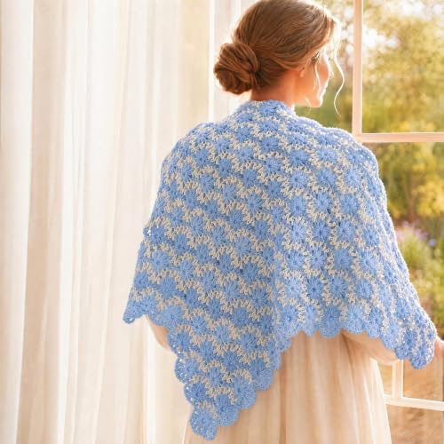 Image of Soft Baby Blue Yarn 1008 Yards - 3 Pack Acrylic Yarn of 200g /7.5oz - 4 Medium (Worsted) - Crocheting, Knitting, Amigurumi, Craft