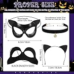 Sratte 3 pcs halloween cat masks costume for woman include cat face eye masquerade mask black ear headband bell collar for girls cat cosplay costumes dress up theme party favors decorations 12 51kslb6lczl. Sl500. Ss150