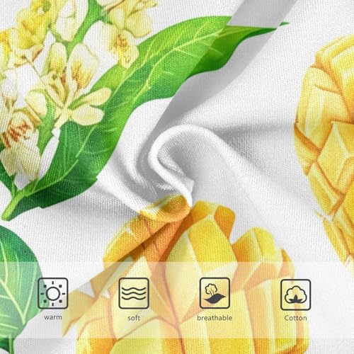 Watercolor Yellow Mango Fruits White Toddler Underwear Floral 2t Cotton Girl Panties Cute Fun Print Briefs Kids Undies3