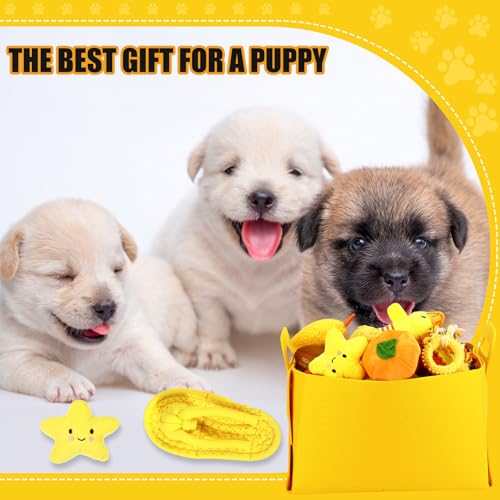 Abbylike 50-teiliges Welpenzubehör-Starter-Set für kleine Hunde, enthält Leine, Näpfe, Zahnbürsten, Wasserflasche und mehr Zubehör für Hunde, Willkommensgeschenk (gelb)